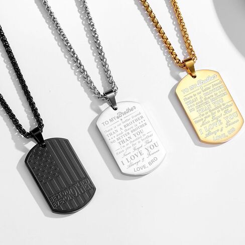 Best Dad Son Brother Grandson Grandpa Boyfriend Husband Ever Necklace, Stainless Steel Flag Dog Tags Jewelry, Birthday Valentine Christmas Father’s Day Gifts in Kuwait