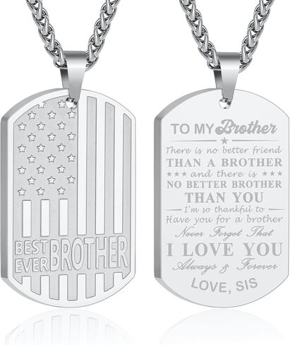 Best Dad Son Brother Grandson Grandpa Boyfriend Husband Ever Necklace, Stainless Steel Flag Dog Tags Jewelry, Birthday Valentine Christmas Father’s Day Gifts in Kuwait