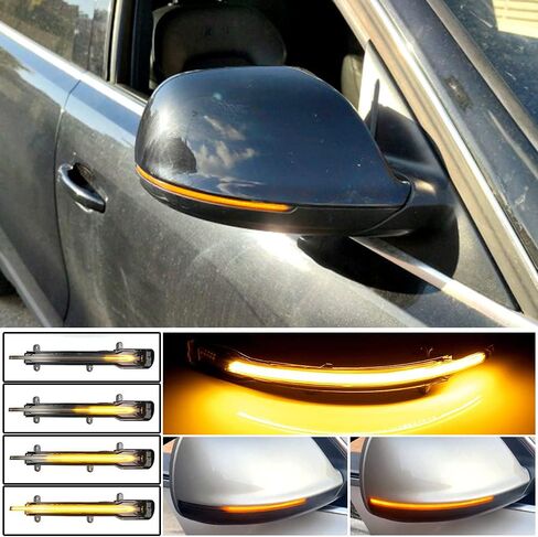 2pcs Dynamic Sequential Blink LED Side Mirror Turn Signal Light Assembly Compatible with Au-di Q5 SQ5 8R 2010-2017, Q7 4L SQ7 2010-2015 in Kuwait