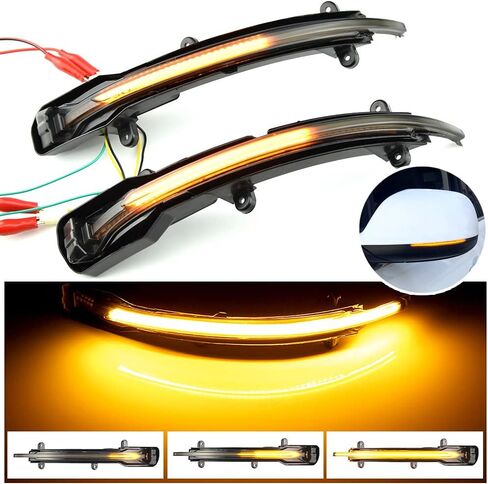 2pcs Dynamic Sequential Blink LED Side Mirror Turn Signal Light Assembly Compatible with Au-di Q5 SQ5 8R 2010-2017, Q7 4L SQ7 2010-2015 in Kuwait