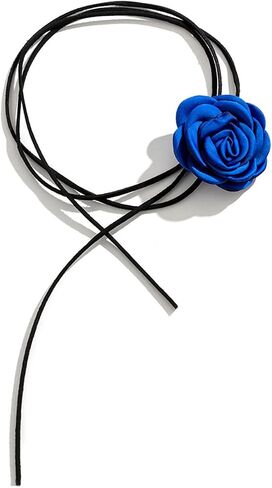FUTIMELY Flower Choker Necklace Long Wrap Velvet Necklace Large Flower Collar Tie Necklace Big Flower Collar Choker Necklace Bride Wedding Party Vintage Necklaces in Kuwait