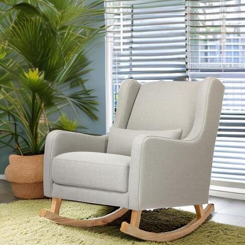 Babyletto Kai Rocker in Performance Dijon Eco-Twill, Water Repellent & Stain Resistant, Greenguard Gold and CertiPUR-US Certified in Kuwait