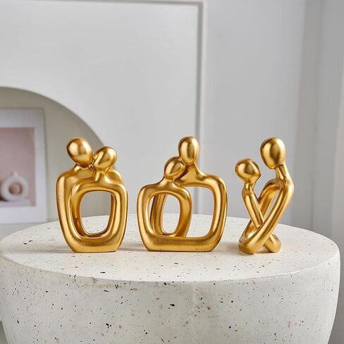 AWNR Statue Decor Couple Gifts: Set of 3 White Sculptures Home Decor for Bedroom Living Room Table Shelf Abstract Collectible Wedding Table Decor in Kuwait
