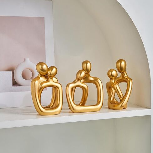 AWNR Statue Decor Couple Gifts: Set of 3 White Sculptures Home Decor for Bedroom Living Room Table Shelf Abstract Collectible Wedding Table Decor in Kuwait