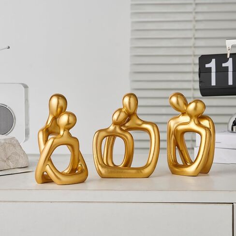 AWNR Statue Decor Couple Gifts: Set of 3 White Sculptures Home Decor for Bedroom Living Room Table Shelf Abstract Collectible Wedding Table Decor in Kuwait