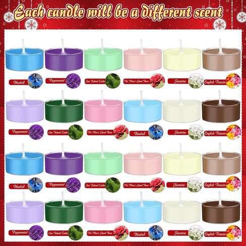 Candle Advent Calendar 2024 Adult Women Men Scented Candles Gift Include 24 Scented Tea Lights and 1 Ceramic Candle Holder Countdown to Christmas Candle Gift for Family Friend in Saudi Arabia
