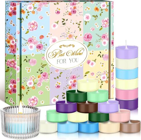 Candle Advent Calendar 2024 Adult Women Men Scented Candles Gift Include 24 Scented Tea Lights and 1 Ceramic Candle Holder Countdown to Christmas Candle Gift for Family Friend in Saudi Arabia