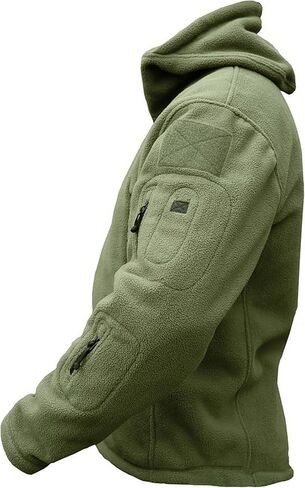 Mens Tactical Jacket Hoodie Winter Warm Military Sport Long Sleeve Fleece Coats Green L in Saudi Arabia