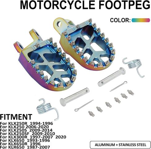 Dirt Bike Foot Pegs,Motorcycle Footpegs Wider Foot Rest Pedal CNC for KLX 300 KLX300 KLX300R KLX300SM 97-07 20-24 KLX250 06-23 KLX250R 94-96 KLX250S 09-14 KLX650 93-96 Green in Kuwait