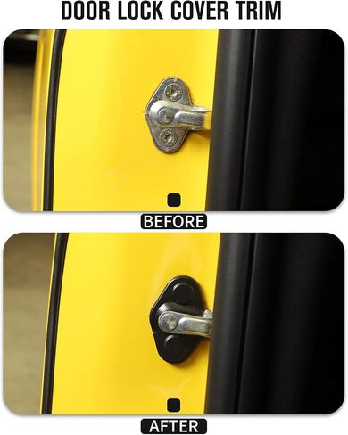 Jimen Compatible with 2010-2015 Chevrolet Camaro, 2PCS Door Lock Latch Covers Trim (Black) in Saudi Arabia