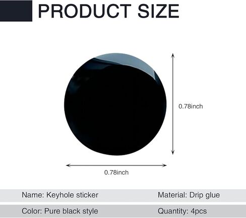 4 قطع ملصق ثقب مفتاح مقبض باب السيارة، 0.78 بوصة مضاد للحجب ومضاد للصدأ وواقي قفل الباب، ديكور مثالي لمقبس المفتاح المخفي، عالمي لحارس مدخل باب السيارات (أسود) in Kuwait