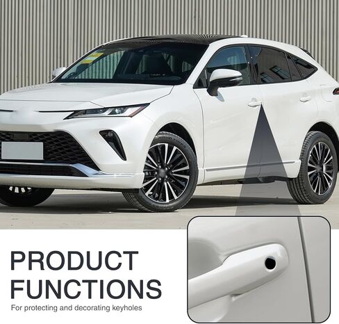 4 قطع ملصق ثقب مفتاح مقبض باب السيارة، 0.78 بوصة مضاد للحجب ومضاد للصدأ وواقي قفل الباب، ديكور مثالي لمقبس المفتاح المخفي، عالمي لحارس مدخل باب السيارات (أسود) in Kuwait