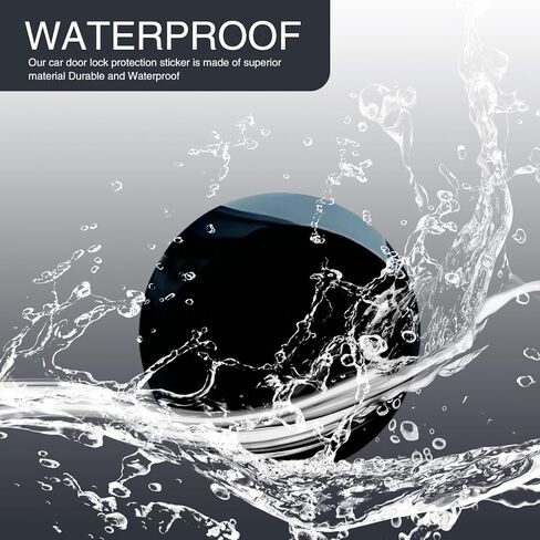 4 قطع ملصق ثقب مفتاح مقبض باب السيارة، 0.78 بوصة مضاد للحجب ومضاد للصدأ وواقي قفل الباب، ديكور مثالي لمقبس المفتاح المخفي، عالمي لحارس مدخل باب السيارات (أسود) in Kuwait
