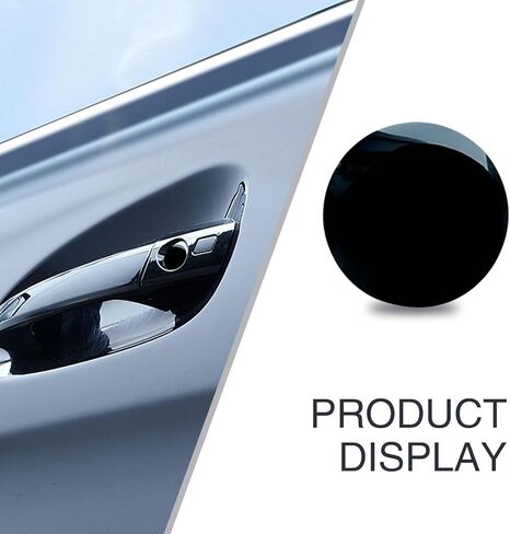 4 قطع ملصق ثقب مفتاح مقبض باب السيارة، 0.78 بوصة مضاد للحجب ومضاد للصدأ وواقي قفل الباب، ديكور مثالي لمقبس المفتاح المخفي، عالمي لحارس مدخل باب السيارات (أسود) in Kuwait