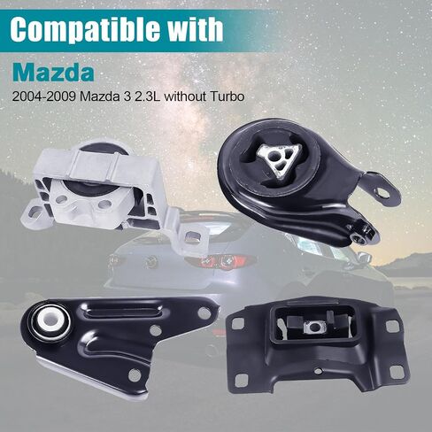 محرك المحرك وناقل الحركة مجموعة تثبيت 4 قطع متوافقة مع 2004-2009 Mazda 3، 2.3L ReplaceA4403 A4404 A4405 A4418 in Saudi Arabia