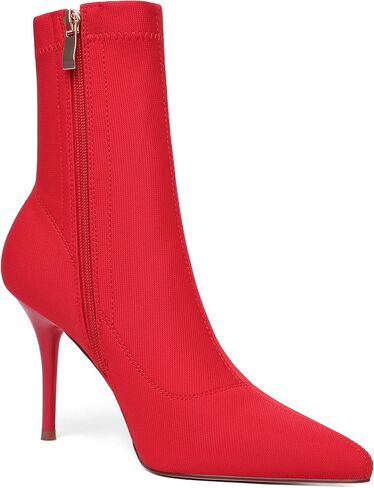 vivianly Stretch Pointed Toe Sock Booties Mid-Calf Ankle Boot Stiletto Heel Boots for Women in Kuwait