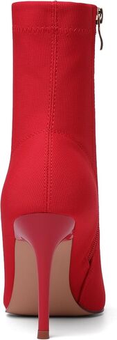 vivianly Stretch Pointed Toe Sock Booties Mid-Calf Ankle Boot Stiletto Heel Boots for Women in Kuwait