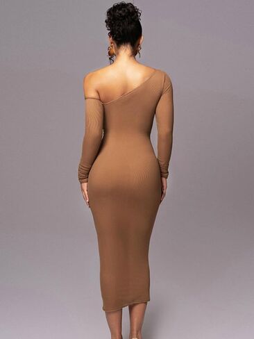 Women Sexy Mesh Maxi Dress Off Shoulder Long Sleeve Bodycon Ruched y2k Club Party Concert Night Rave Outfits in Saudi Arabia