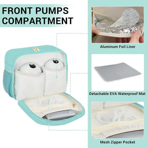 PIIOSER Wearable Breast Pump Bag with Ice Pack, Compatible with Wearable Breast Pumps & Accessories - Portable Pumps Carrying Case for Nursing & Working Moms, Black in Kuwait