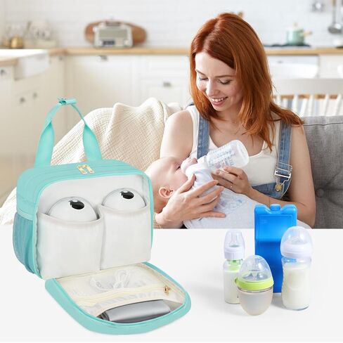 PIIOSER Wearable Breast Pump Bag with Ice Pack, Compatible with Wearable Breast Pumps & Accessories - Portable Pumps Carrying Case for Nursing & Working Moms, Black in Kuwait