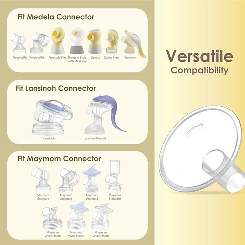 Maymom MyFit Crater Series 10 mm Two-Piece Design Small Breastshield Compatible with Medela Breast Pumps; Not Original Medela Pump Parts; Replace Medela Shields; Fit MaxFlow Flex Connector; 2pc in Kuwait