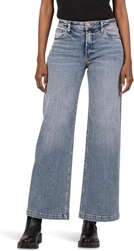 KUT from the Kloth Women's Jean High-Rise Wide Leg Clean Hem in Enforce in Kuwait