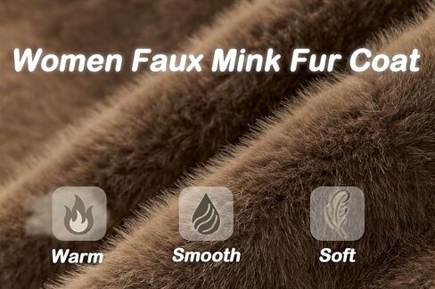 GRAN ORIENTE Faux Mink Fur Long Winter Warm Cardigan Coat With Hood,Women Fuzzy Loose Overcoat with Pockets in Saudi Arabia