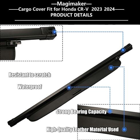 Cargo Cover Compatible with Honda CRV CR-V 2023 2024 All 6th Generation Leather Retractable Rear Trunk Security Cover Shield Shade in Saudi Arabia