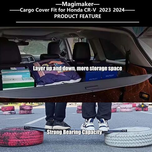 Cargo Cover Compatible with Honda CRV CR-V 2023 2024 All 6th Generation Leather Retractable Rear Trunk Security Cover Shield Shade in Saudi Arabia