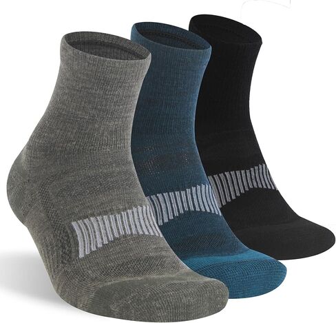 Merino Wool Ankle Socks, Men's Women's 90% Wool Athletic Thin Running Moisture Wicking Socks, 3 Pairs in Kuwait
