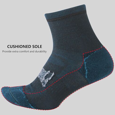 Merino Wool Ankle Socks, Men's Women's 90% Wool Athletic Thin Running Moisture Wicking Socks, 3 Pairs in Kuwait