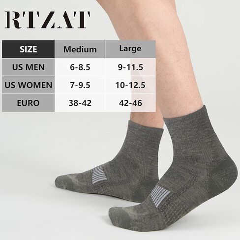 Merino Wool Ankle Socks, Men's Women's 90% Wool Athletic Thin Running Moisture Wicking Socks, 3 Pairs in Kuwait