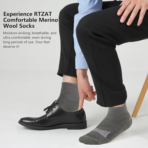 Merino Wool Ankle Socks, Men's Women's 90% Wool Athletic Thin Running Moisture Wicking Socks, 3 Pairs in Kuwait