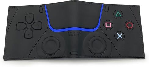 Retro Gamepad-Inspired Boys Wallet - Silicone Surface Material with Classic Game Gamepad Design, Multiple Card Slots and Coin Pocket - Video Game Kids Wallet in Black in Saudi Arabia