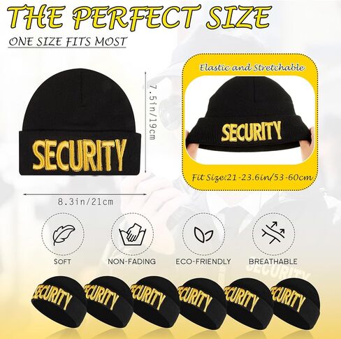 Panitay 12 قطعة قبعة صغيرة محبوكة قبعة مطرزة قبعة جمجمة شتوية سوداء للرجال والنساء (أسود، أصفر، آمن، كلاسيكي) in Kuwait