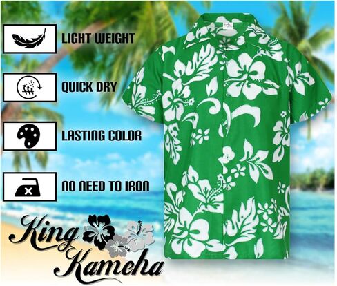 Floral-Vibes Hibiscus-Print Hawaii Colorful Stylish-Shirt Casual Suits Standard-Fit in Kuwait