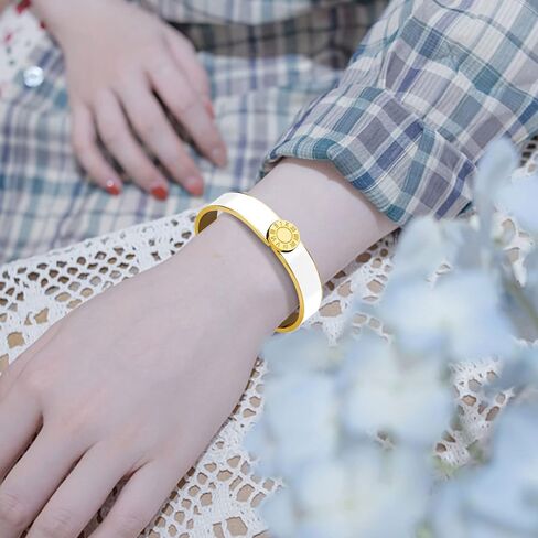 Godyce Love Friendship Bracelet Bangle Colorful Orange Enamel Bangles Bracelets for Women Party Fashion Bangles Stainless Steel Jewelry Birthday with Gifts Box in Saudi Arabia