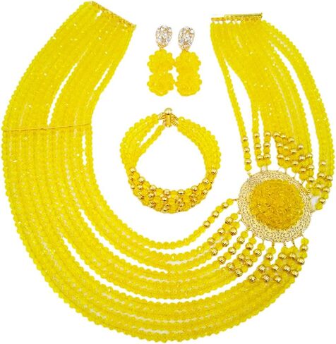 Crystal Royal Blue Beads Jewelry Set African Necklaces for Women Nigerian Wedding Jewelry Sets in Kuwait