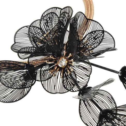 Jerollin Exaggerated Three-dimensional Metal Flower Pendant Necklace Earrings Jewelry Set in Kuwait