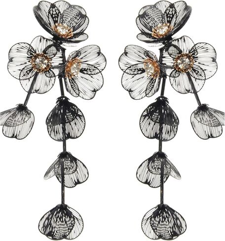 Jerollin Exaggerated Three-dimensional Metal Flower Pendant Necklace Earrings Jewelry Set in Kuwait