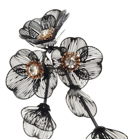 Jerollin Exaggerated Three-dimensional Metal Flower Pendant Necklace Earrings Jewelry Set in Kuwait