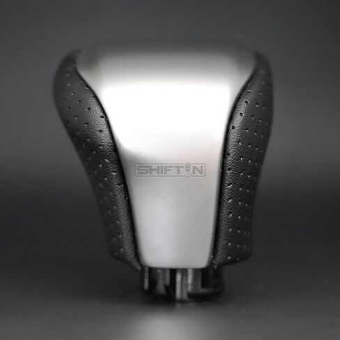 Leather & Carbon Fiber Wood Trim Gear Shift Knob Gearbox Shifter for Lexus LS460 F-Sport LS-460-L LS600 LS-600h-L and Fits Lexus LX570 LX 570 (Black Leather/Silver Gray) in Saudi Arabia