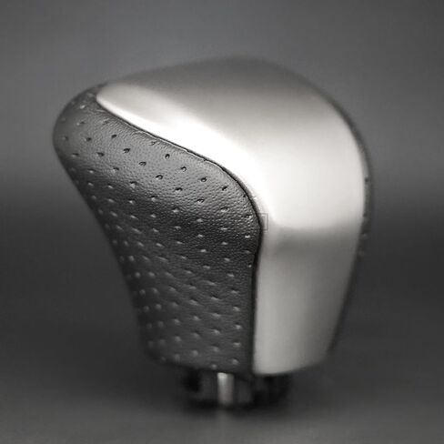 Leather & Carbon Fiber Wood Trim Gear Shift Knob Gearbox Shifter for Lexus LS460 F-Sport LS-460-L LS600 LS-600h-L and Fits Lexus LX570 LX 570 (Black Leather/Silver Gray) in Saudi Arabia