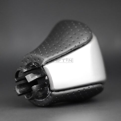 Leather & Carbon Fiber Wood Trim Gear Shift Knob Gearbox Shifter for Lexus LS460 F-Sport LS-460-L LS600 LS-600h-L and Fits Lexus LX570 LX 570 (Black Leather/Silver Gray) in Saudi Arabia