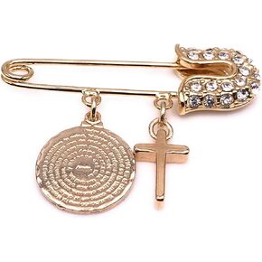 LESLIE BOULES مجوهرات كاثوليكية بروش أمان للأطفال مطلية بالذهب عيار 18 قيراط in Kuwait