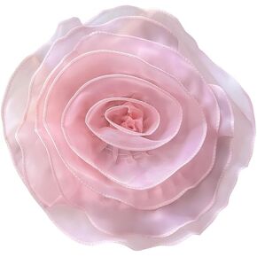 10inch Extra Large Flower Brooch Pin for Women Fashion Dainty Organza Satin Fabric Big Camellia Brooches Lapel Pins Wedding Dance Party Dress Accessories Exaggerated Jewelry Gift