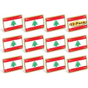 12/24/50/100Pcs Lebanon Flag Lapel Pins Bulk - Metal Lebanese Brooch Badge Souvenir for Men Women Clothes Bags Hats