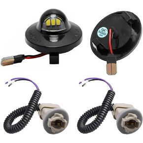 LED License Plate Light with Lights Socket Wiring Harness Plugs Compatible with Ford F150 F250 F350 Super Duty Ranger Explorer Bronco Excursion Expedition, 1999-2015 License Plate Lights, Pack of 2