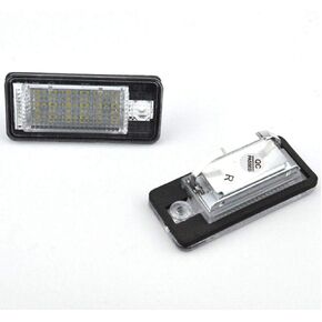 Rui Xin Trade License Plate Light Car Number Lamp 18 SMD 2Pcs Full LED Error Free Assembly Replacement for A UDI A3 S3 A4 S4 A5 S5 A6 S6 A8 S8 Q7 Cool White