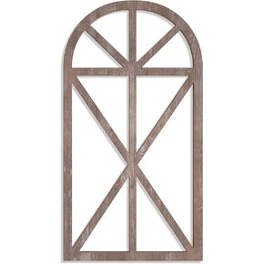 Barnyard Designs 15.75x31.5 Rustic Window Frame Wall Decor, Vintage Farmhouse Window Wall Decor, Vintage Country Wall Hanging Decor, Farmhouse Bedroom Decor (1, Brown)